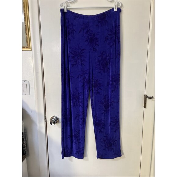 Citiknits 3/4 Sleeve Blouse Top Pants Set Sz L Purple A35020 Lounge Wear VTG - Picture 8 of 16